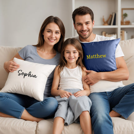 embroidery decorative throw pillow cover case with custom name for couch sofa personalized monogram names pillowcase for kids toddler room 18x18
