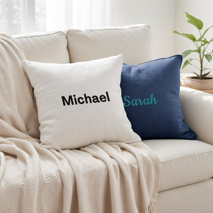 embroidery decorative throw pillow cover case with custom name for couch sofa personalized monogram names pillowcase for kids toddler room 18x18