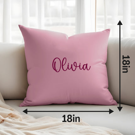 embroidery decorative throw pillow cover case with custom name for couch sofa personalized monogram names pillowcase for kids toddler room 18x18