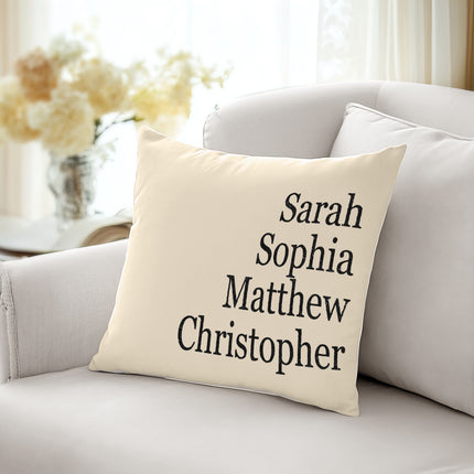 Customized Pillow Cover - Personalized Family Name - 18x18