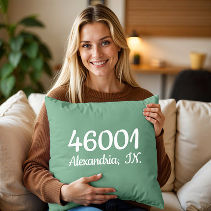 Personalized Zip Code Throw Pillow Cover 18x18 Inch