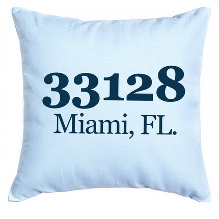Personalized Zip Code Throw Pillow Cover 18x18 Inch