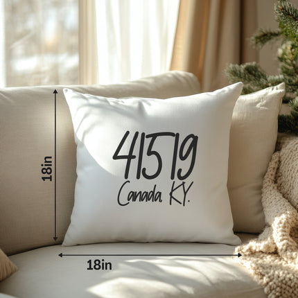 Personalized Zip Code Throw Pillow Cover 18x18 Inch