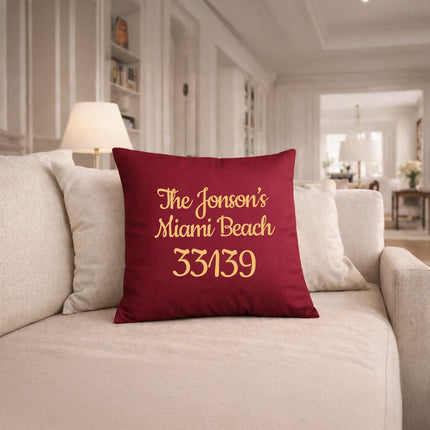 Personalized Zip Code Pillow Cover – Custom City & State