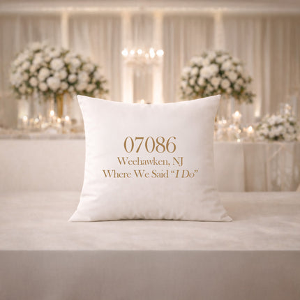 Personalized Zip Code Pillow Cover – Custom City & State