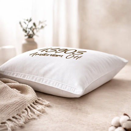 Personalized Zip Code Pillow Cover – Custom City & State