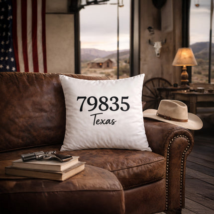 Personalized Zip Code Pillow Cover – Custom City & State