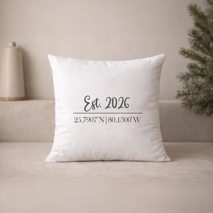 Personalized Zip Code Pillow Cover – Custom City & State