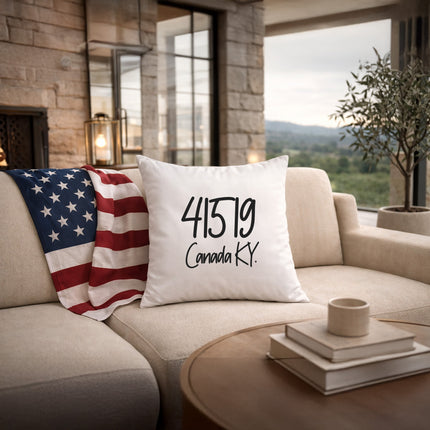 Personalized Zip Code Pillow Cover – Custom City & State