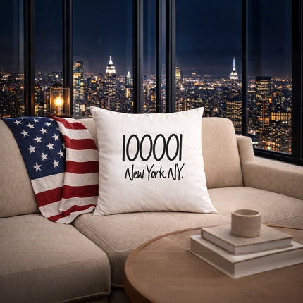 Personalized Zip Code Pillow Cover – Custom City & State