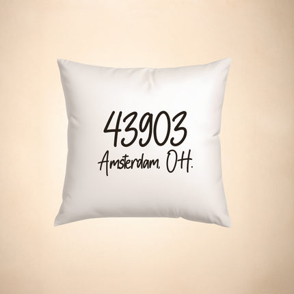 Personalized Zip Code Pillow Cover – Custom City & State