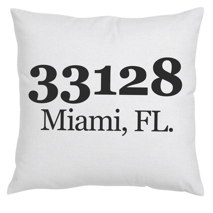 Personalized Zip Code Throw Pillow Cover 18x18 Inch