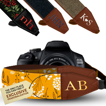 Personalized Embroidered Yellow Spring Camera Strap - Camera Strap for SLR/ DSLR
