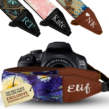 Personalized Embroidered Starry Night Camera Strap - Camera Strap for SLR/ DSLR