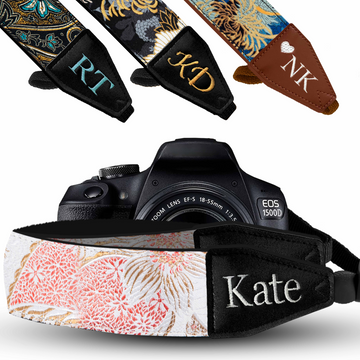 Personalized Embroidered Tropical Sky Camera Strap - Camera Strap for SLR/ DSLR