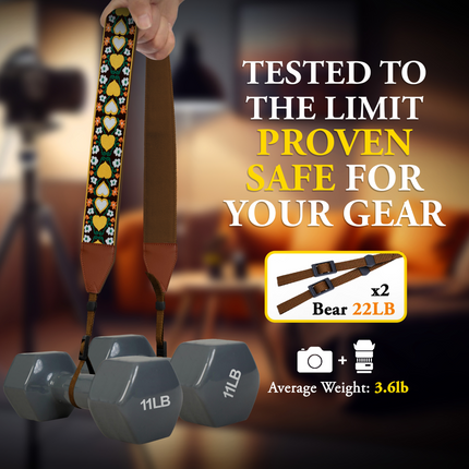 Personalized Embroidered Heart Camera Strap - Camera Strap for SLR/ DSLR