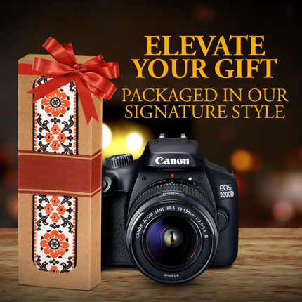 Personalized Embroidered Orange White Flower Camera Strap - Camera Strap for SLR/ DSLR