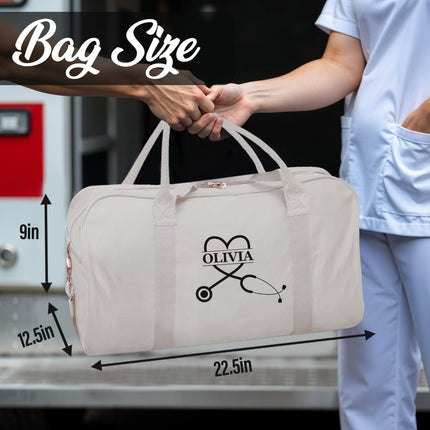 Personalized Duffle Bag with Name for Nurse