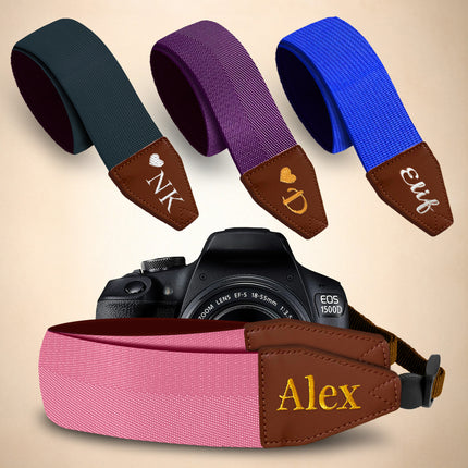 Art Tribute Custom Camera Strap Royal Blue, Pink, Purple
