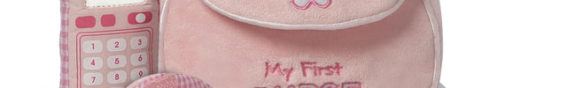 Personalized Plush Makeup Bag and 5 Soft Toys
