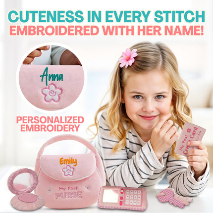 Personalized Plush Makeup Bag and 5 Soft Toys