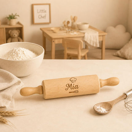 Custom Engraved Rolling Pin – Personalized  Wooden Dough Roller
