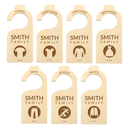 Personalized Wooden Closet Dividers - 7 pack