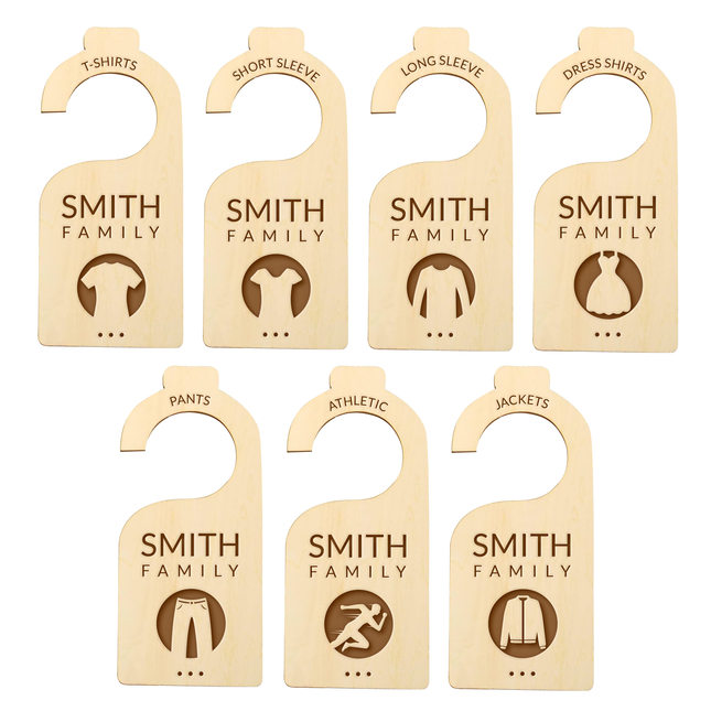 Personalized Wooden Closet Dividers - 7 pack