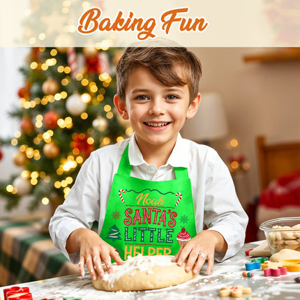 Custom Kids Christmas Apron for Kitchen with Name