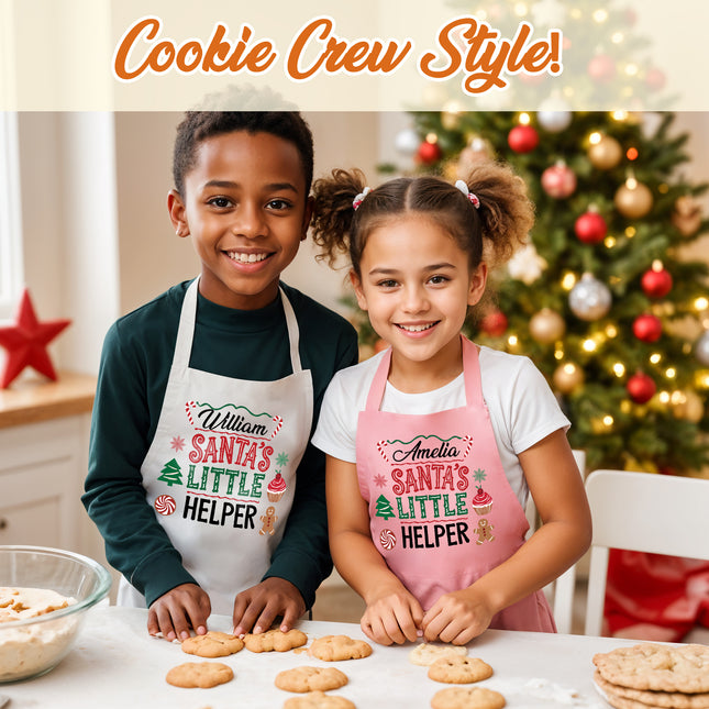 Custom Kids Christmas Apron for Kitchen with Name
