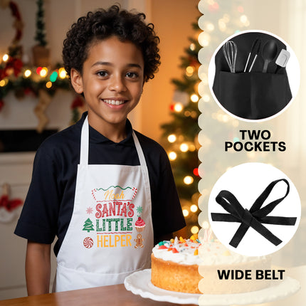 Custom Kids Christmas Apron for Kitchen with Name