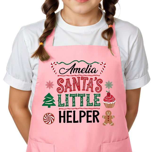 Custom Kids Christmas Apron for Kitchen with Name