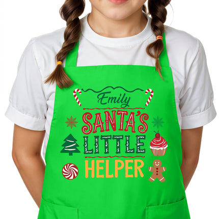 Custom Kids Christmas Apron for Kitchen with Name