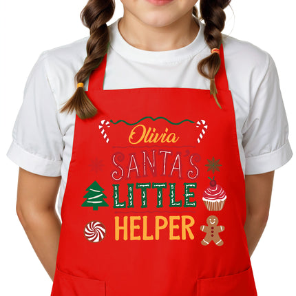 Custom Kids Christmas Apron for Kitchen with Name