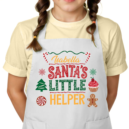 Custom Kids Christmas Apron for Kitchen with Name