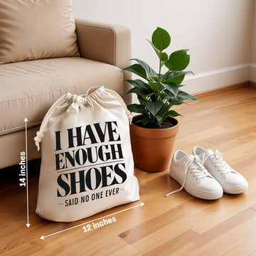 Personalized Shoe pouch Portable Drawstrings Travel Shoe Bags Custom Design Shoe Organizer, Reusable Produce Bags Space Saving - Storage Bags Washable Breathable Cotton Fabric for Home, Luggage-White