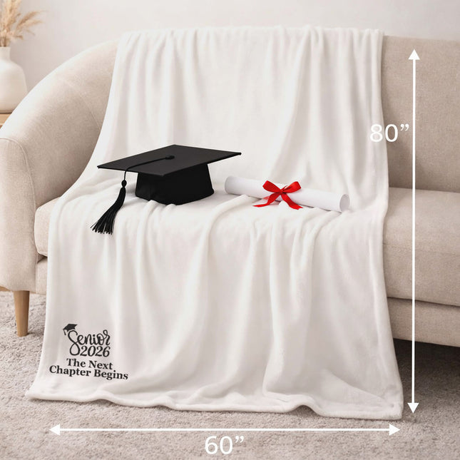 Personalized Fleece Throw Blanket – Custom Name 60x80 Cozy Graduation Gift Class of 2026