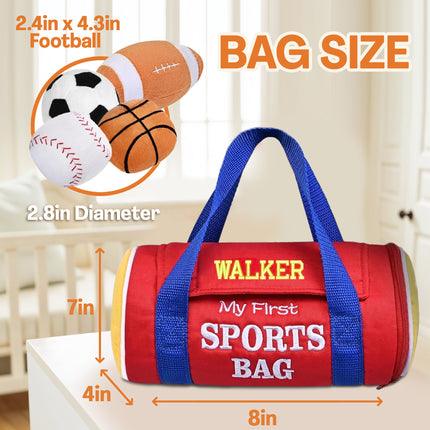 Personalized My First Sports Bag with Name - 8'' Red
