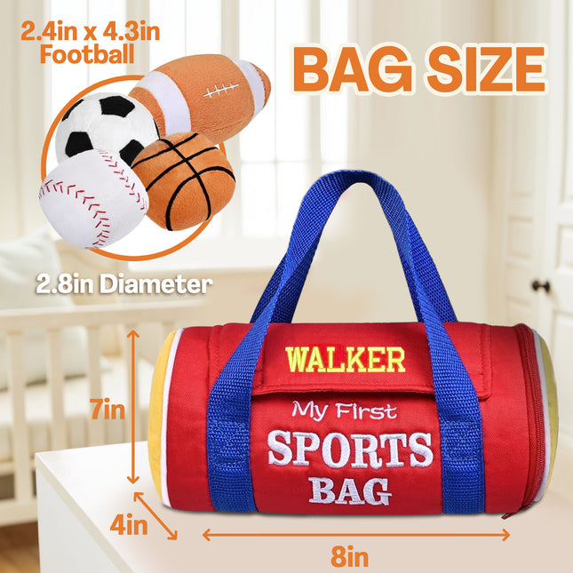 Personalized My First Sports Bag with Name - 8'' Red