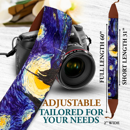Personalized Embroidered Starry Night Camera Strap - Camera Strap for SLR/ DSLR