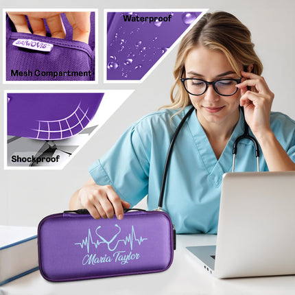 Personalized Stethoscope Case with Name - Purple