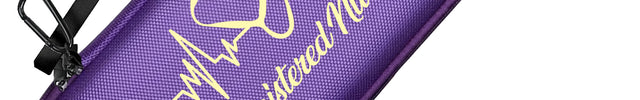 Purple case with 'Registered Nurse' text and a set of medical tools on a white background