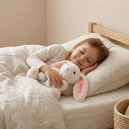 Personalized Bunny Stuffed Animal with Embroidered Name – Custom Plush Bunny for Boys & Girls