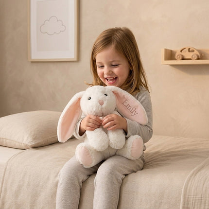 Personalized Bunny Stuffed Animal with Embroidered Name – Custom Plush Bunny for Boys & Girls
