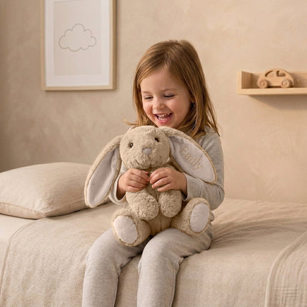 Personalized Bunny Stuffed Animal with Embroidered Name – Custom Plush Bunny for Boys & Girls