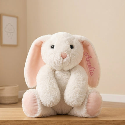 Personalized Bunny Stuffed Animal with Embroidered Name – Custom Plush Bunny for Boys & Girls