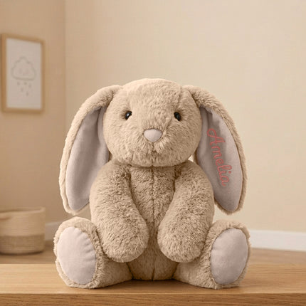 Personalized Bunny Stuffed Animal with Embroidered Name – Custom Plush Bunny for Boys & Girls
