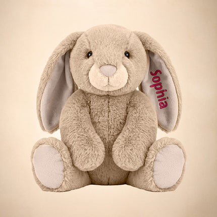 Personalized Bunny Stuffed Animal with Embroidered Name – Custom Plush Bunny for Boys & Girls