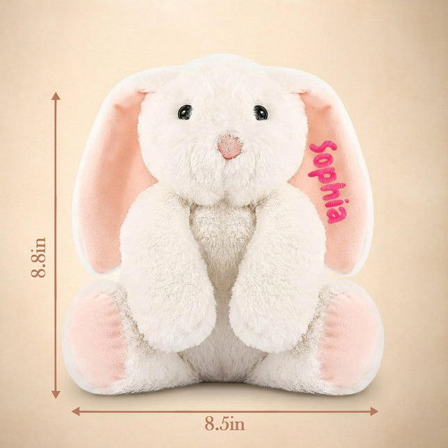 Personalized Bunny Stuffed Animal with Embroidered Name – Custom Plush Bunny for Boys & Girls