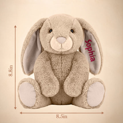 Personalized Bunny Stuffed Animal with Embroidered Name – Custom Plush Bunny for Boys & Girls
